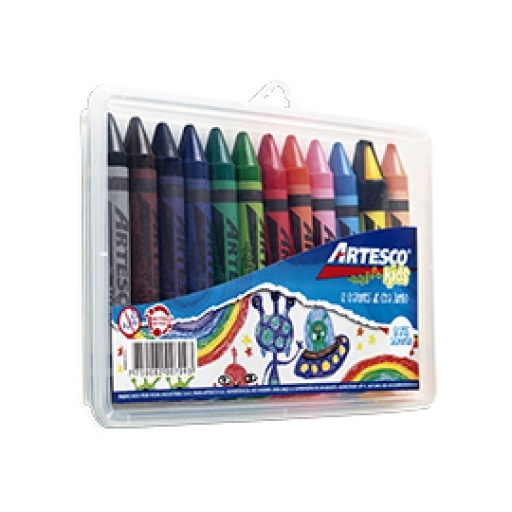 Crayones Jumbo x 12 Estuche Plastico Rigido