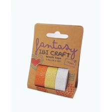 Ibi Craft Washi tape 15mmx5Mt. Pack x 3 tonos brillantin