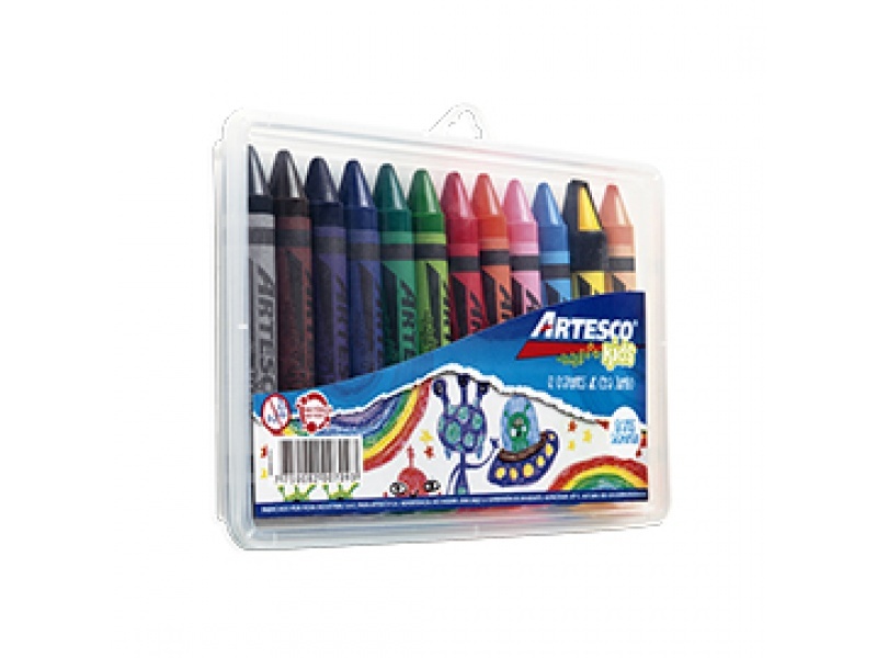 Crayones Jumbo x 12 Estuche Plastico Rigido